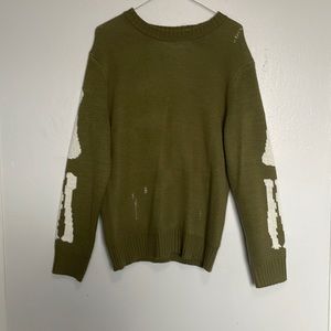 Military Green Skeleton Sweater.